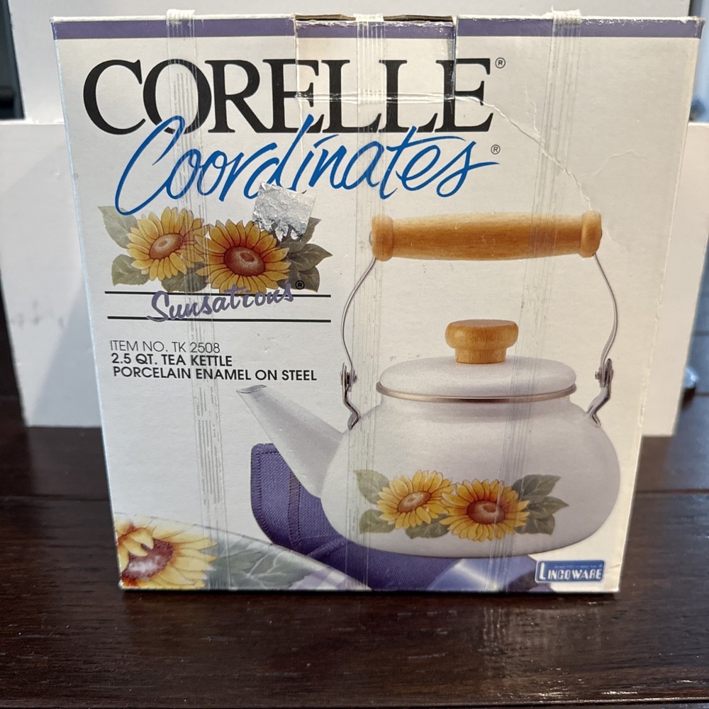 VTG Corelle Coordinates  Sunsations Tea Kettle 2.5 qt NIB
